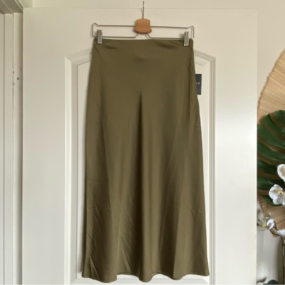Forever 21 Dresses & Skirts - Satin Midi Skirt - Olive